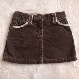 Mini Boden Girls Size 4-5y Brown Corduroy Skirt